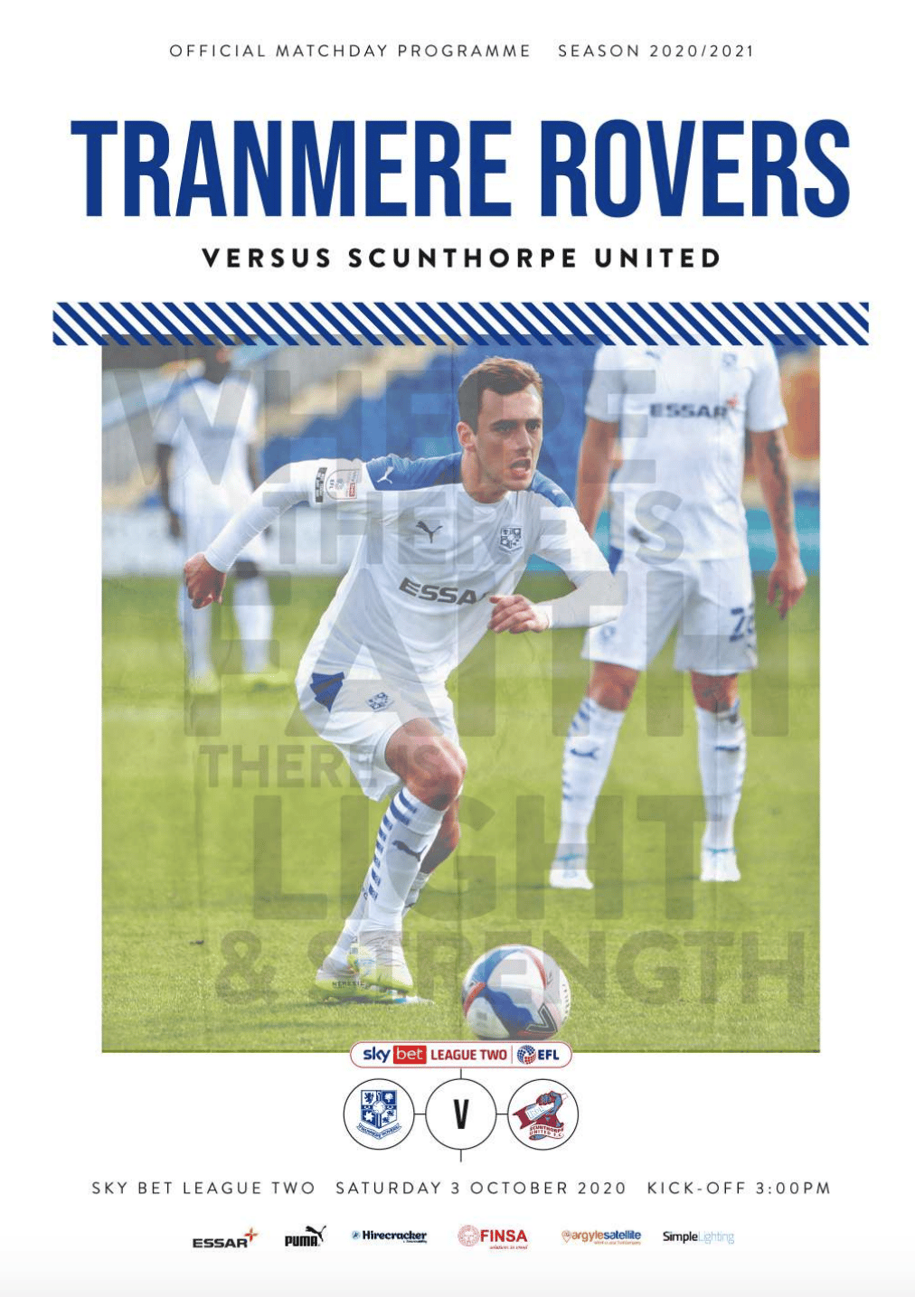 Tranmere Rovers v Scunthorpe United match programme